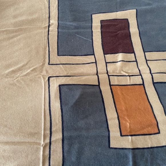 Feather light, pumpkin, camel, chocolate brown & gray pashmina color block scarf - Picture 3 of 11